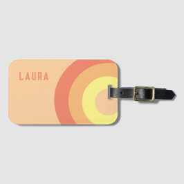 Custom name Rainbow Target – pink, Peach  Bagagelabel