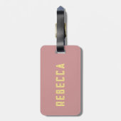 Custom name Rainbow Target – pink, Peach  Bagagelabel (Achterkant verticaal)