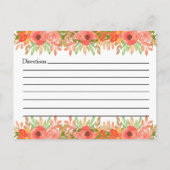 Custom Name Recept Kaarten met bloemen en groen (Achterkant)