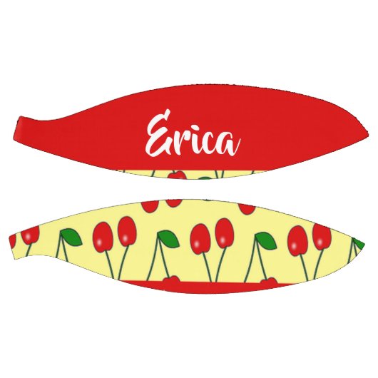 Custom name red cherries on yellow basketbal (Panelen)