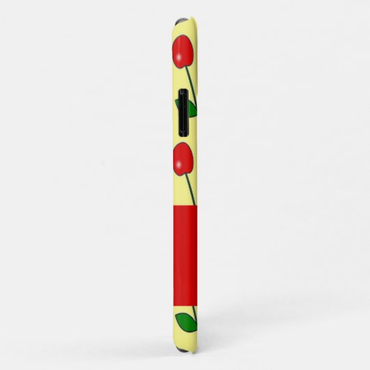 Custom name red cherries on yellow Case-Mate iPhone case (Achterkant/rechts)