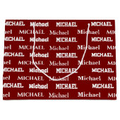 Custom Name Red Personalized Boy Birthday Groot Cadeauzakje (Voorkant)