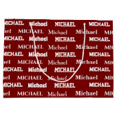 Custom Name Red Personalized Boy Birthday Groot Cadeauzakje (Achterkant)