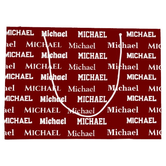 Custom Name Red Personalized Boy Birthday Groot Cadeauzakje (Achterkant)