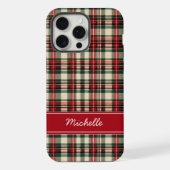 Custom Name Red Plaid Christmas Phone Case iPhone Hoesje (Achterkant)