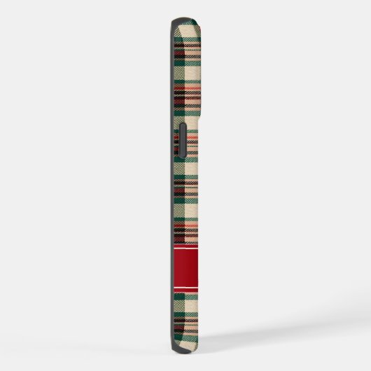 Custom Name Red Plaid Christmas Phone Case iPhone Hoesje (Rechterkant)