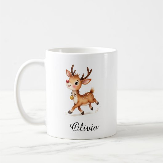Custom Name Reindeer Coffee Mug - Personalized Koffiemok (Links)