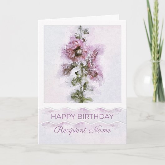 Custom Name Relation Pink Flowers Birthday Card Bedankkaart (Voorkant)