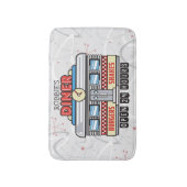 Custom NAME Retro 50s Diner Sign Fifties Atomic Badmat (Voorkant Verticaal)