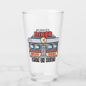 Custom NAME Retro 50s Diner Sign Fifties Atomic Glas (Voorkant)