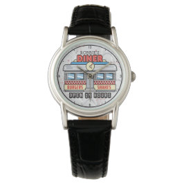 Custom NAME Retro 50s Diner Sign Fifties Atomic Horloge