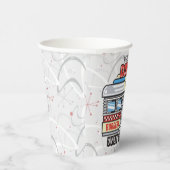 Custom NAME Retro 50s Diner Sign Fifties Atomic Papieren Bekers (Rechts)
