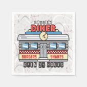 Custom NAME Retro 50s Diner Sign Fifties Atomic Servet (Voorkant)