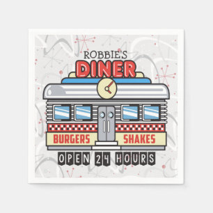 Custom NAME Retro 50s Diner Sign Fifties Atomic Servet