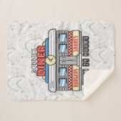 Custom NAME Retro 50s Diner Sign Fifties Atomic Sherpa Deken (Voorkant (horizontaal))