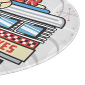 Custom NAME Retro 50s Diner Sign Fifties Atomic Snijplank (Hoek)