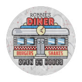 Custom NAME Retro 50s Diner Sign Fifties Atomic Snijplank (Voorkant)
