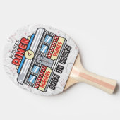 Custom NAME Retro 50s Diner Sign Fifties Atomic Tafeltennisbatje (Zijkant)