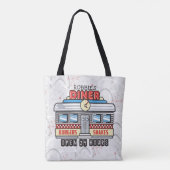 Custom NAME Retro 50s Diner Sign Fifties Atomic Tote Bag (Achterkant)