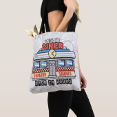 Custom NAME Retro 50s Diner Sign Fifties Atomic Tote Bag (Dichtbij)