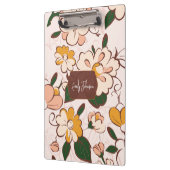 Custom Name Retro Floral Meadow Cream Peach Yellow Klembord (Links)