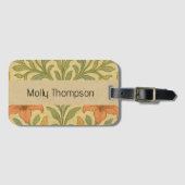 Custom name retro floral Rustic William Morris  Bagagelabel (Voorkant (horizontaal))
