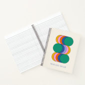 Custom Name Retro Modern Geometric Art Cover Notitieboek (Binnen)