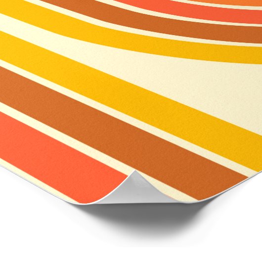 Custom Name Retro Rainbow Stripes Wall Art Poster (Hoek)