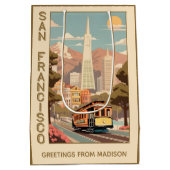 Custom Name Retro San Francisco Medium Cadeauzakje (Achterkant)