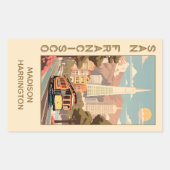 Custom Name Retro San Francisco Rechthoekige Sticker (Voorkant)