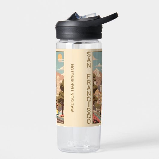 Custom Name Retro San Francisco Waterfles (Links)