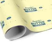 Custom Name Retro Stick of Butter Funny Foodie Cadeaupapier (Rol Hoek)