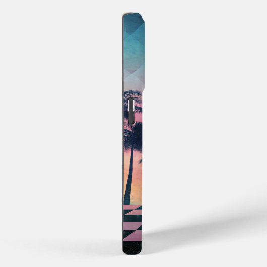 Custom Name Retro Synthwave Sunset Palm Trees Case-Mate iPhone Case (Achterkant / Rechts)