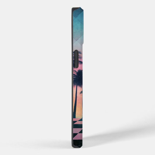 Custom Name Retro Synthwave Sunset Palm Trees Case-Mate iPhone Case (Achterkant / Rechts)