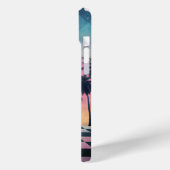 Custom Name Retro Synthwave Sunset Palm Trees Case-Mate iPhone Case (Achterkant / Links)