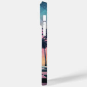Custom Name Retro Synthwave Sunset Palm Trees Case-Mate iPhone Case (Achterkant / Links)