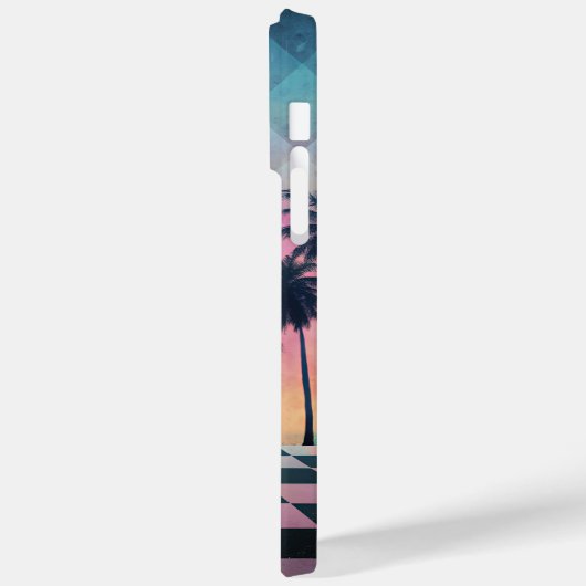 Custom Name Retro Synthwave Sunset Palm Trees Case-Mate iPhone Case (Achterkant / Links)