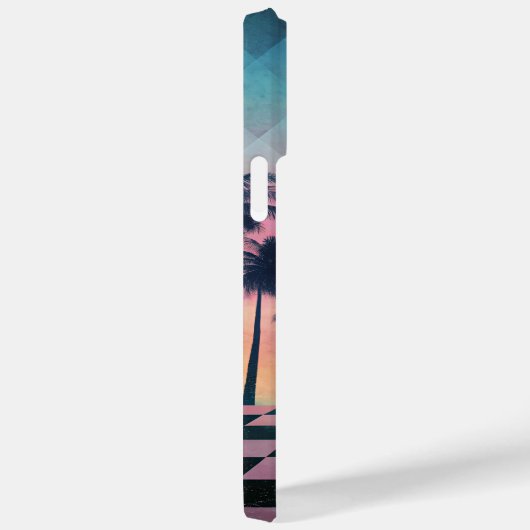 Custom Name Retro Synthwave Sunset Palm Trees Case-Mate iPhone Case (Achterkant / Rechts)