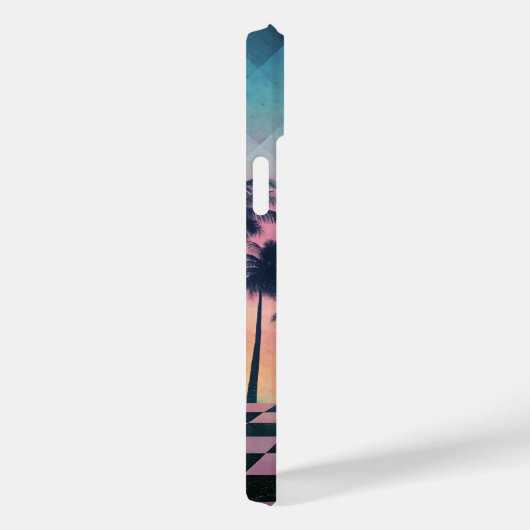 Custom Name Retro Synthwave Sunset Palm Trees Case-Mate iPhone Case (Achterkant / Rechts)