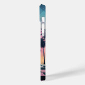 Custom Name Retro Synthwave Sunset Palm Trees Case-Mate iPhone Case (Achterkant / Links)