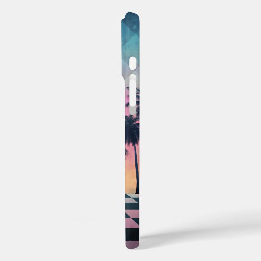 Custom Name Retro Synthwave Sunset Palm Trees Case-Mate iPhone Case (Achterkant / Links)