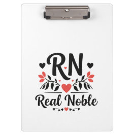 Custom Name RN Real Noble Floral Gift Klembord