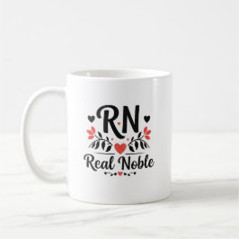 Custom Name RN Real Noble Floral Gift Koffiemok