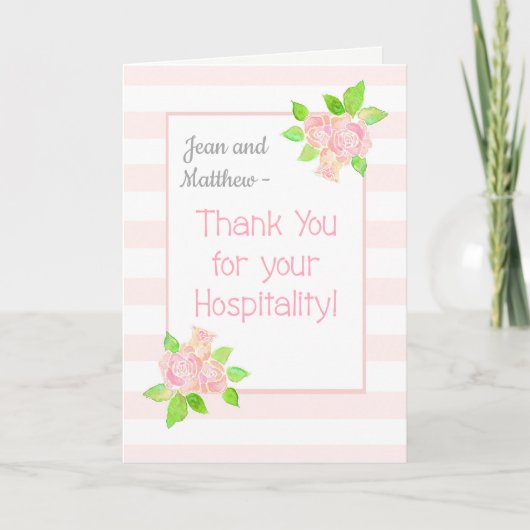 Custom Name Rozen Bedankt voor de gastvrijheid (Voorkant)