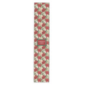 Custom Name Runner Chic Red Green Holiday Look Medium Tafelloper (Voorkant)