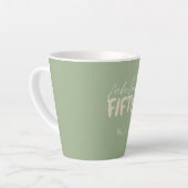 Custom Name - Sage Green Beige Fifty Latte Mug Mok (Linkerhoek)