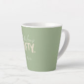 Custom Name - Sage Green Beige Fifty Latte Mug Mok (Rechterhoek)