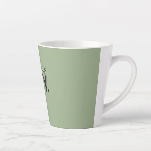 Custom Name - Sage Green Fabulous Fifty Latte Mug Mok (Rechts)