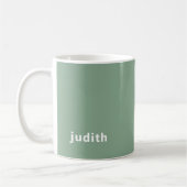 Custom Name Sage Green Mug | Personalized Minimal Koffiemok (Links)