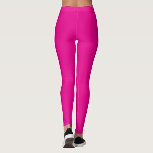 Custom Name Script Hot Pink Yoga Leggings (Achterkant)